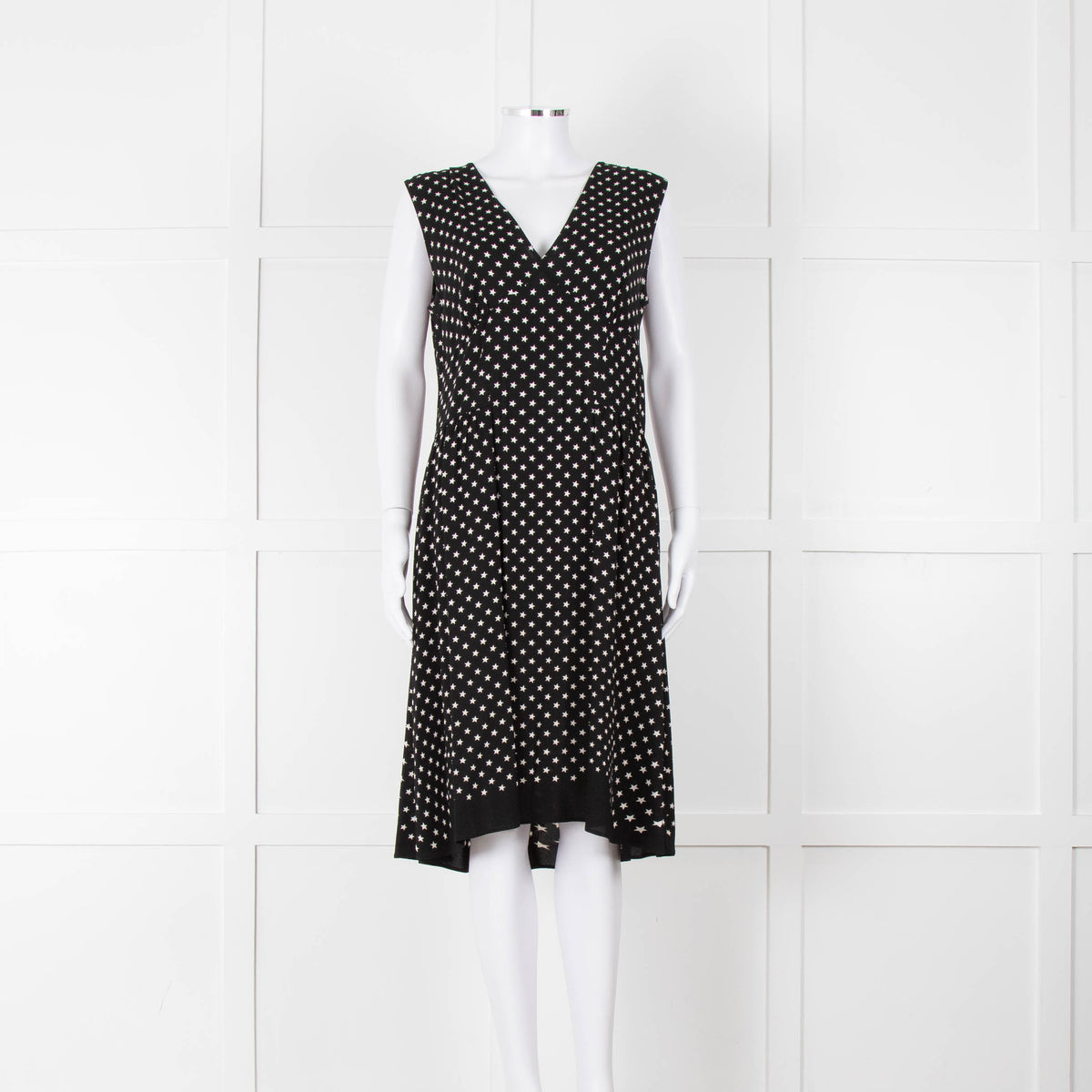 Prada Black White Star Print Sleeveless Dress