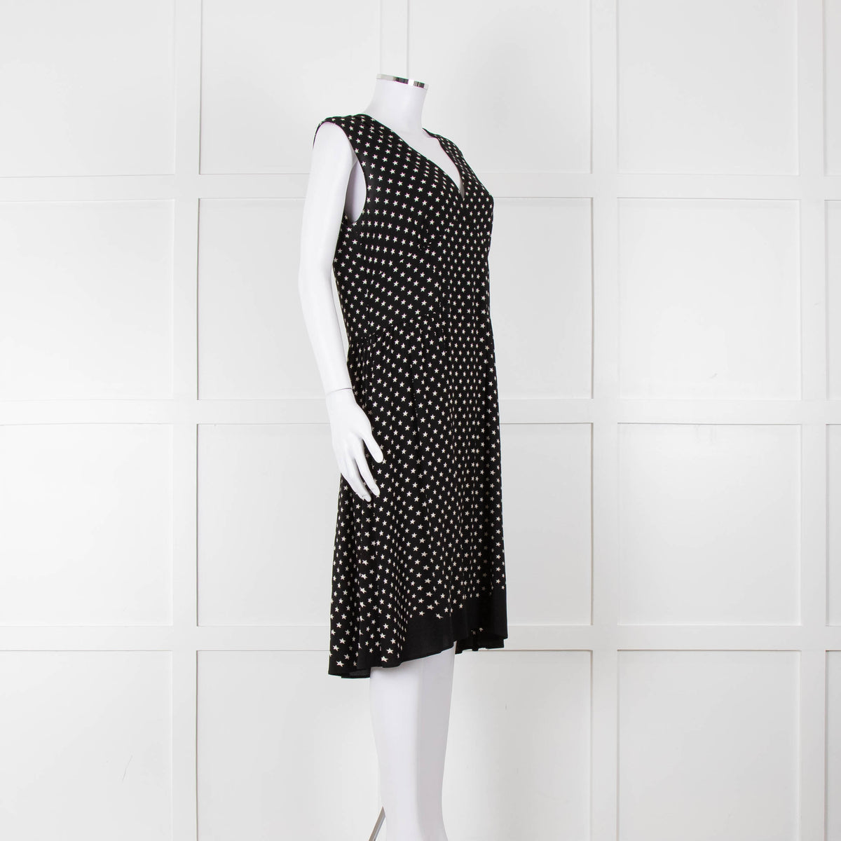 Prada Black White Star Print Sleeveless Dress