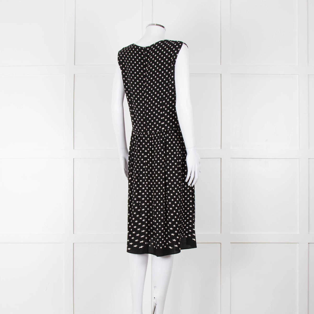 Prada Black White Star Print Sleeveless Dress