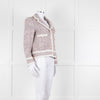Helene Berman White Red Blue Tweedy White Trim Jacket