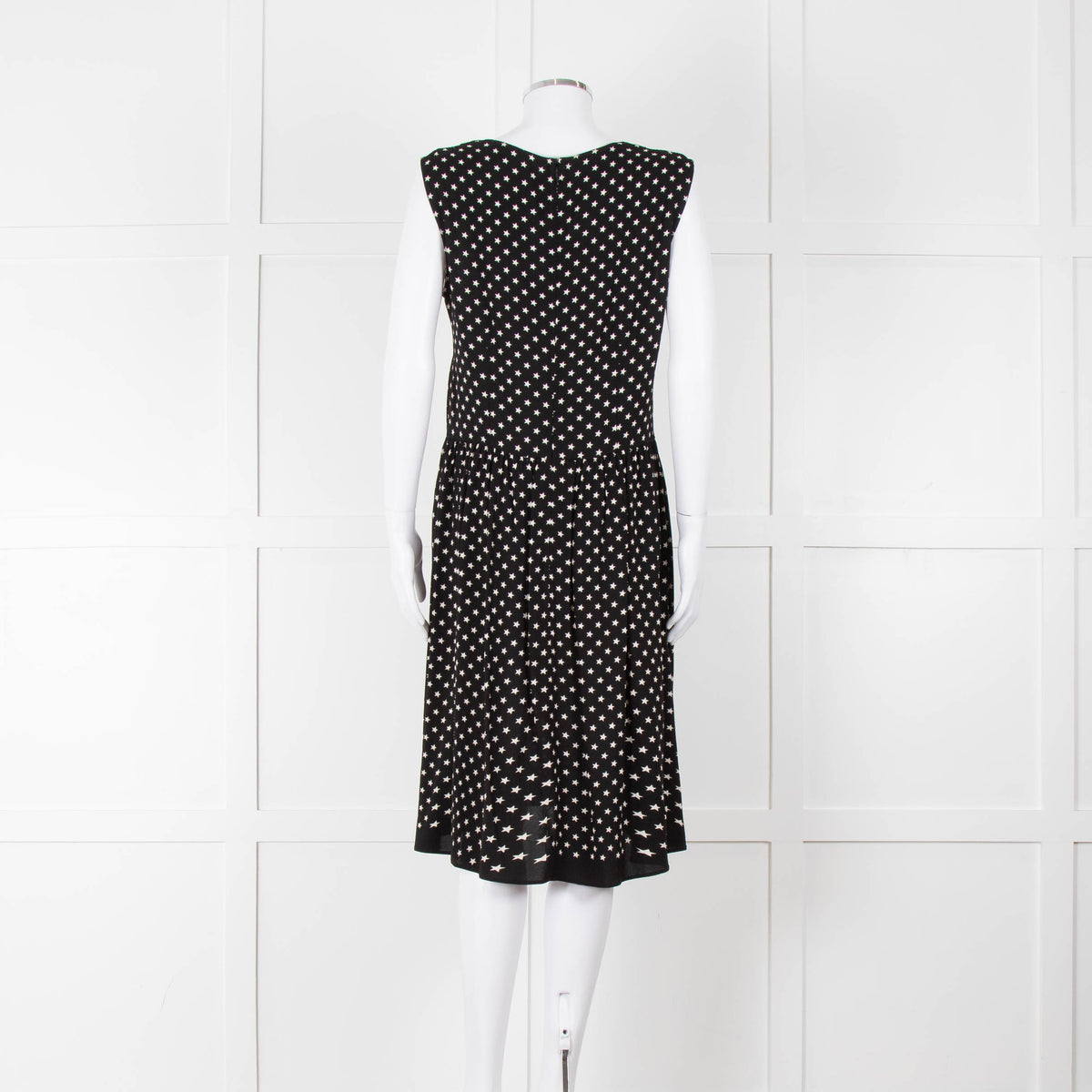 Prada Black White Star Print Sleeveless Dress