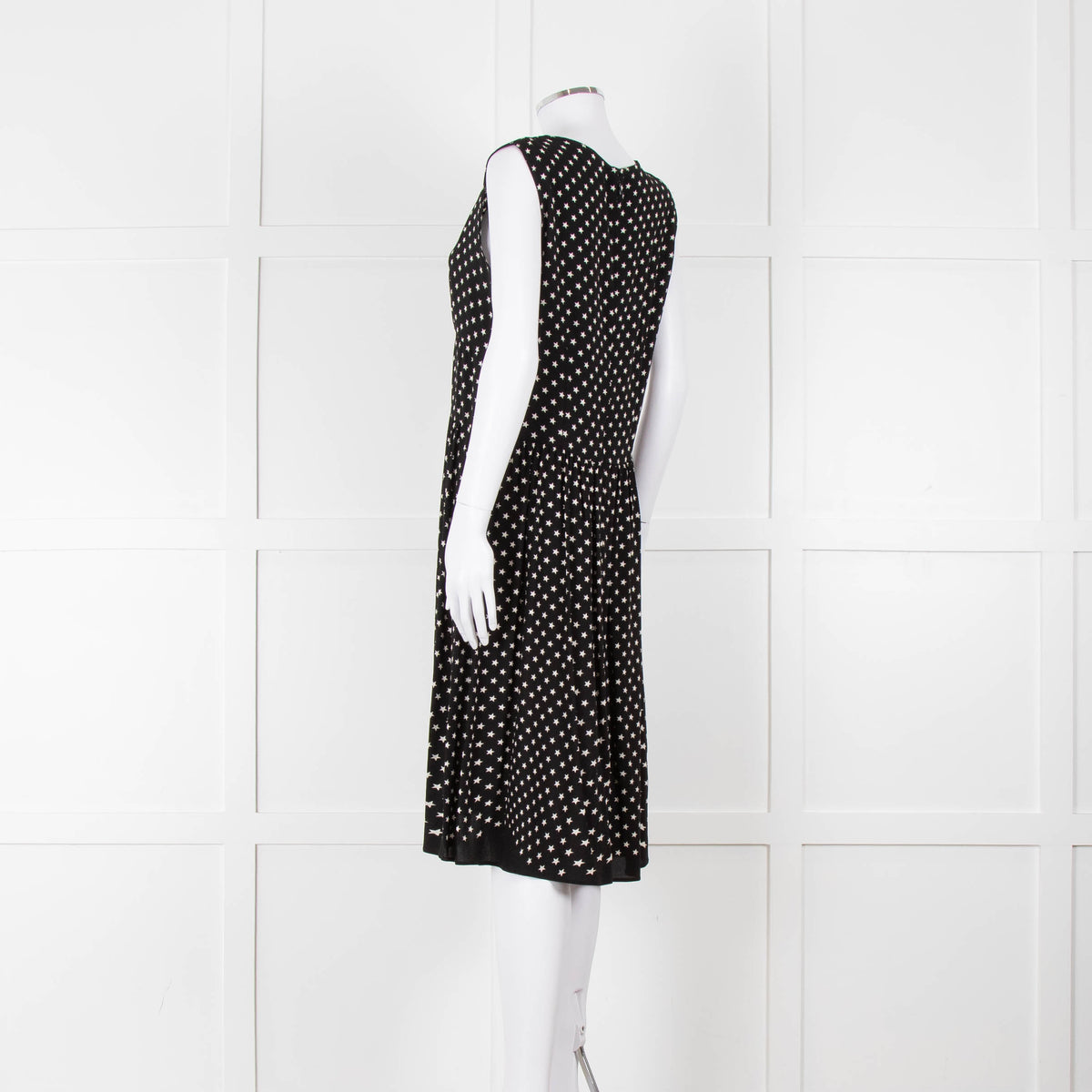 Prada Black White Star Print Sleeveless Dress