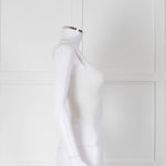 Alice and Olivia Smocked White Top with Zip Back