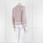Helene Berman White Red Blue Tweedy White Trim Jacket