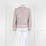 Helene Berman White Red Blue Tweedy White Trim Jacket