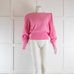 Isabel Marant Etoile Pink Fine Knit Jumper with Shoulder Pads