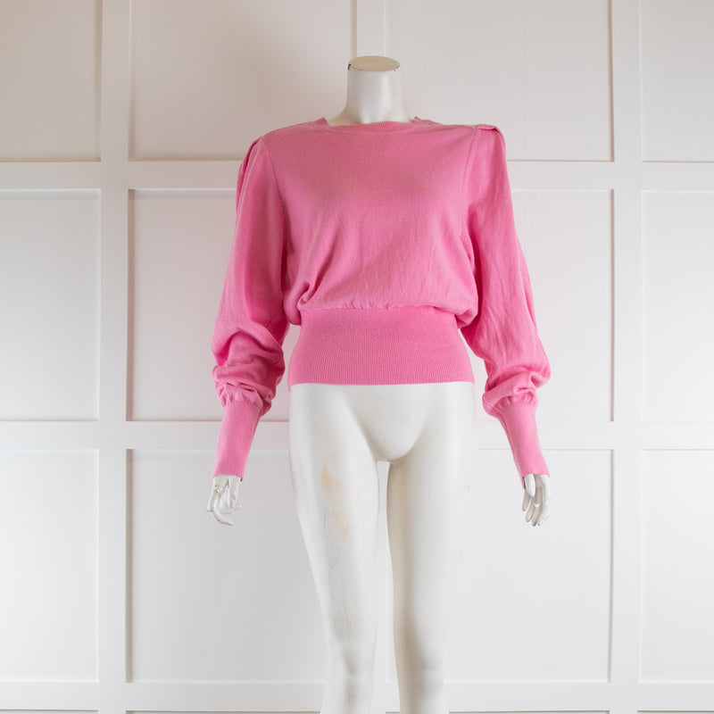 Isabel Marant Etoile Pink Fine Knit Jumper with Shoulder Pads