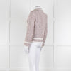 Helene Berman White Red Blue Tweedy White Trim Jacket