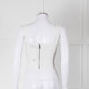 Alice and Olivia Smocked White Top with Zip Back