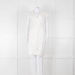 Veronica Beard Cream Sleeveless Wrap Dress