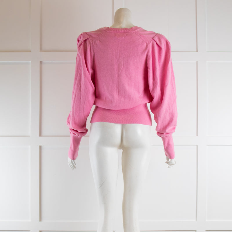 Isabel Marant Etoile Pink Fine Knit Jumper with Shoulder Pads