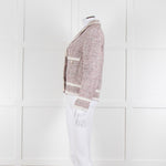 Helene Berman White Red Blue Tweedy White Trim Jacket