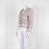 Helene Berman White Red Blue Tweedy White Trim Jacket