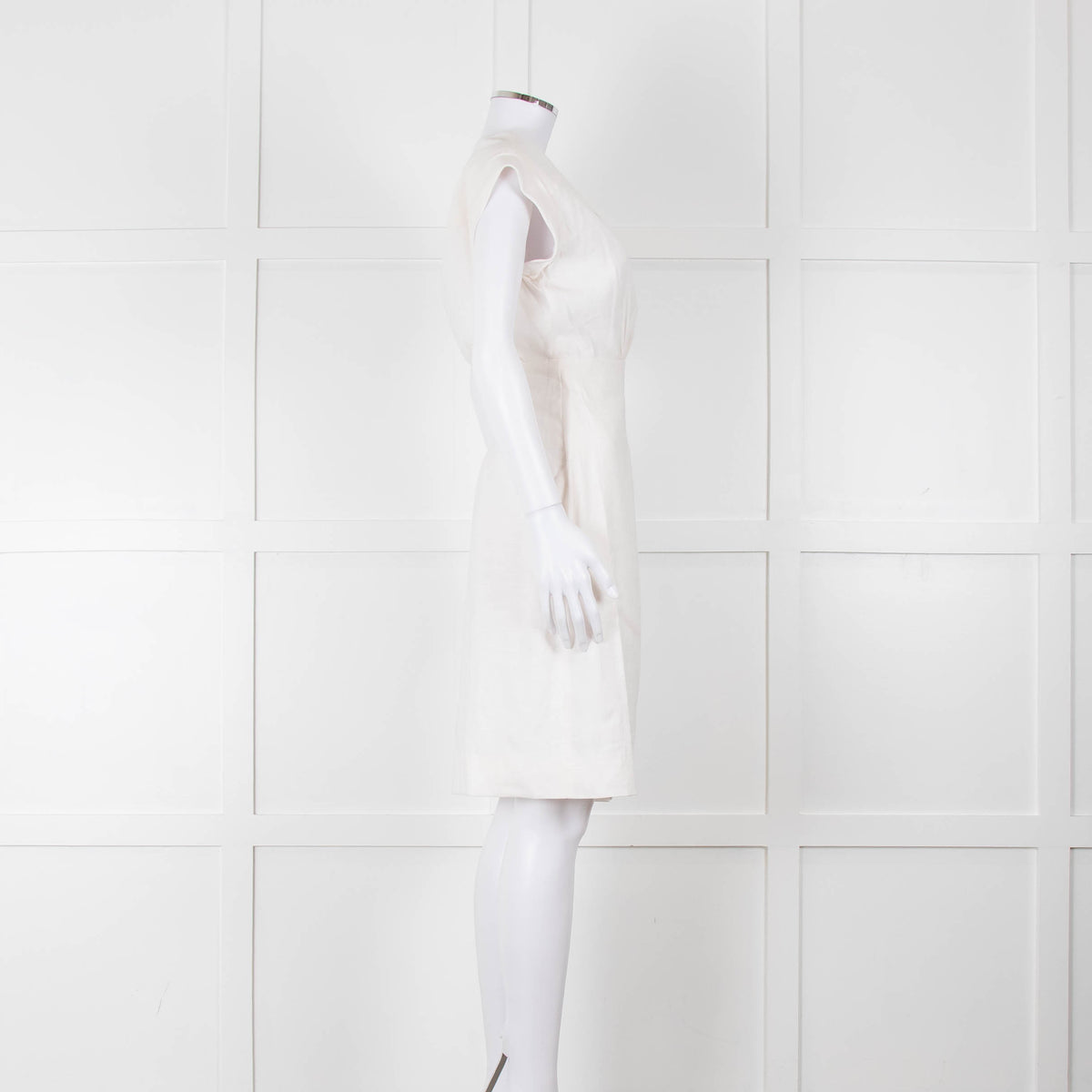 Veronica Beard Cream Sleeveless Wrap Dress
