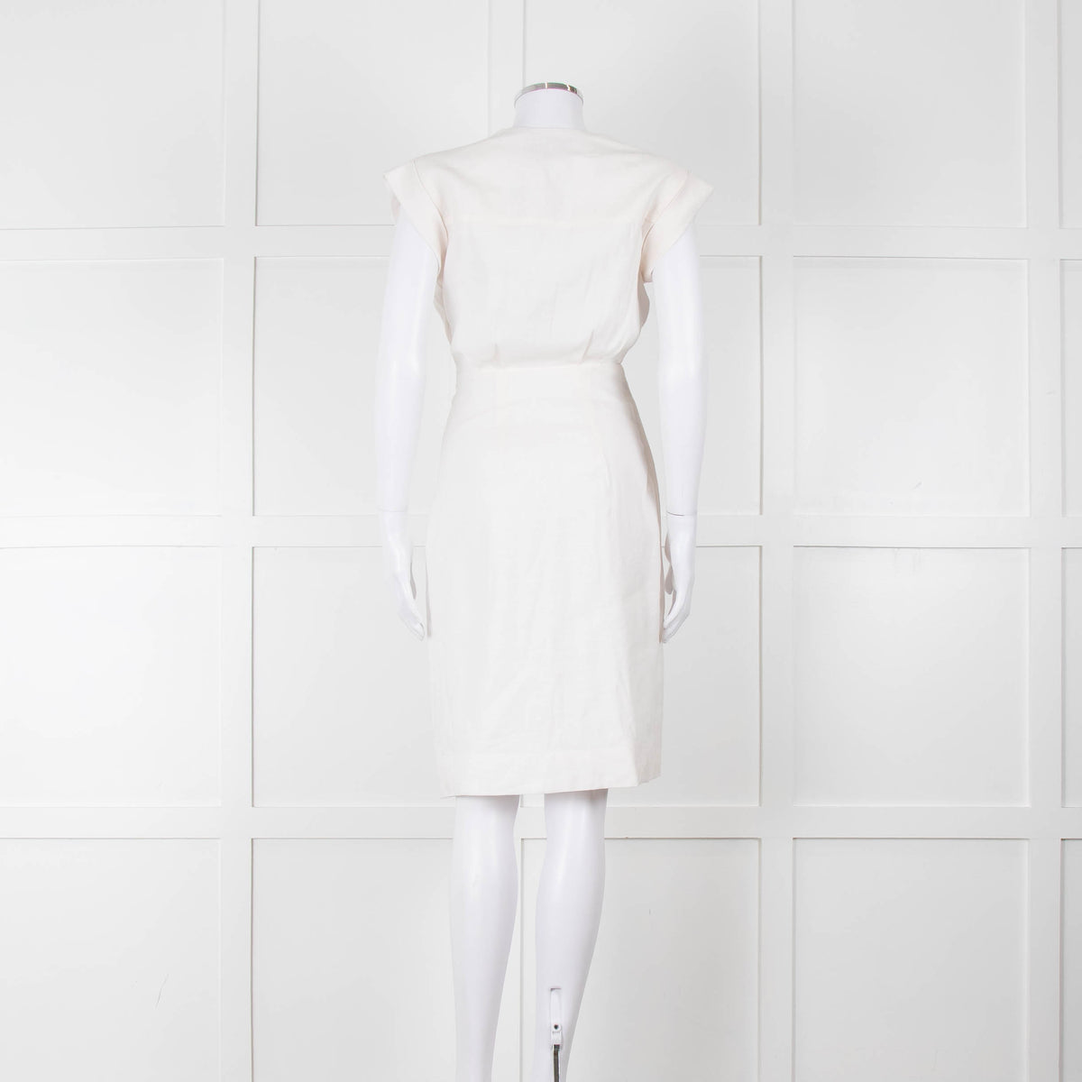 Veronica Beard Cream Sleeveless Wrap Dress