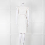 Veronica Beard Cream Sleeveless Wrap Dress