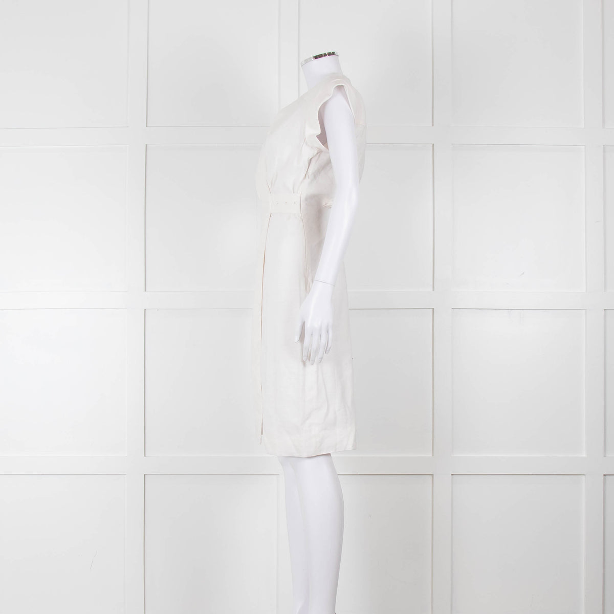 Veronica Beard Cream Sleeveless Wrap Dress