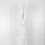 Veronica Beard Cream Sleeveless Wrap Dress