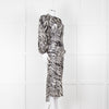 Veronica Beard Black White Animal Print Sheer Dress