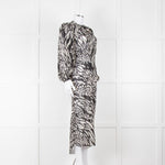 Veronica Beard Black White Animal Print Sheer Dress