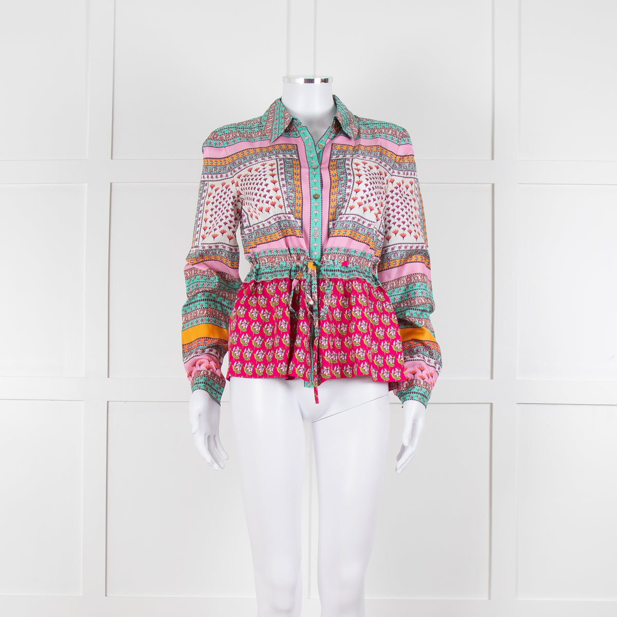 Diane Von Furstenberg Multi Colour Floral Print Drawstring Top
