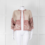 MABE Cotton Pink and Beige Aztec Print Jacket