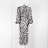 Veronica Beard Black White Animal Print Sheer Dress