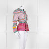 Diane Von Furstenberg Multi Colour Floral Print Drawstring Top