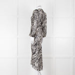 Veronica Beard Black White Animal Print Sheer Dress