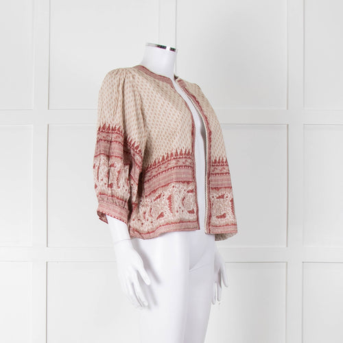 MABE Cotton Pink and Beige Aztec Print Jacket