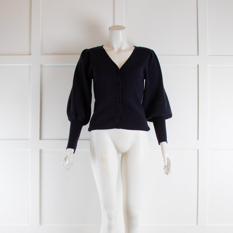 Cefinn Navy Leg Of Mutton Sleeve Cardigan