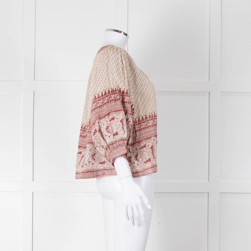 MABE Cotton Pink and Beige Aztec Print Jacket