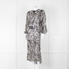 Veronica Beard Black White Animal Print Sheer Dress