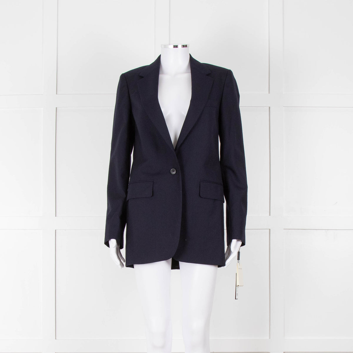 Dries Van Noten Navy Blue Fine Wool Blazer Jacket