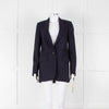 Dries Van Noten Navy Blue Fine Wool Blazer Jacket