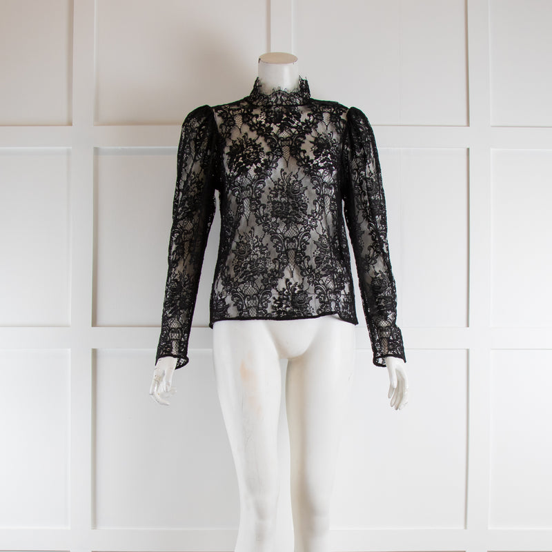 ALC Black Lace Long Sleeve Top