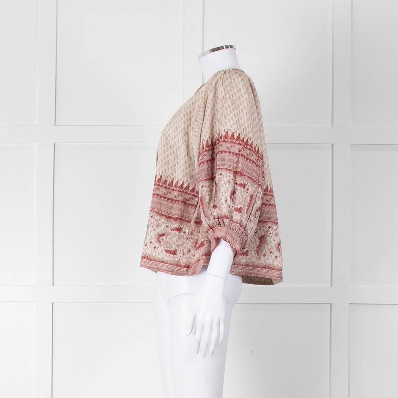 MABE Cotton Pink and Beige Aztec Print Jacket