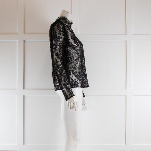 ALC Black Lace Long Sleeve Top