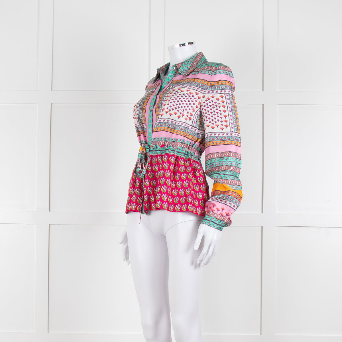 Diane Von Furstenberg Multi Colour Floral Print Drawstring Top