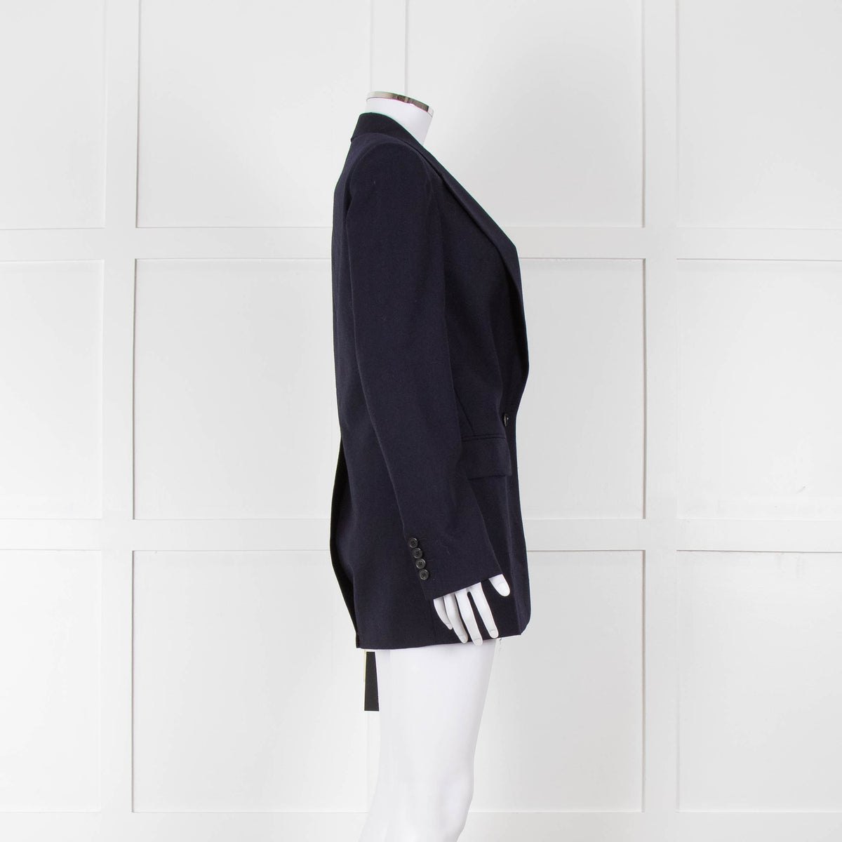 Dries Van Noten Navy Blue Fine Wool Blazer Jacket