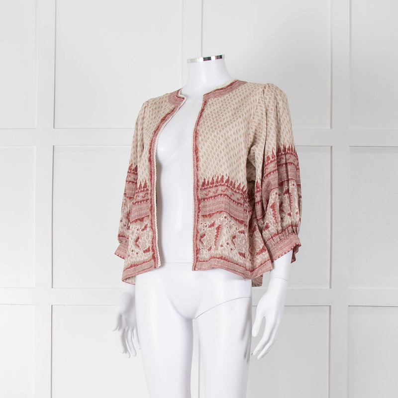 MABE Cotton Pink and Beige Aztec Print Jacket