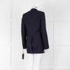 Dries Van Noten Navy Blue Fine Wool Blazer Jacket