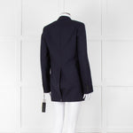 Dries Van Noten Navy Blue Fine Wool Blazer Jacket