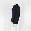 Dries Van Noten Navy Blue Fine Wool Blazer Jacket