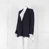 Dries Van Noten Navy Blue Fine Wool Blazer Jacket