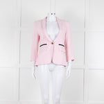 Smythe Pink Black Pocket Cotton Blend Blazer