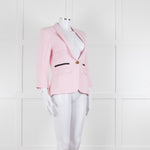Smythe Pink Black Pocket Cotton Blend Blazer