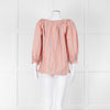 See By Chloe White Orange Blue Cotton Striped Top