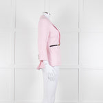 Smythe Pink Black Pocket Cotton Blend Blazer
