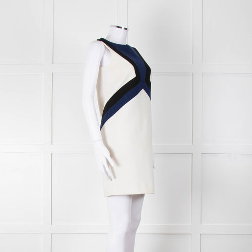 Emilio Pucci Cream Shift Dress with Black and Navy Colour Block Chest